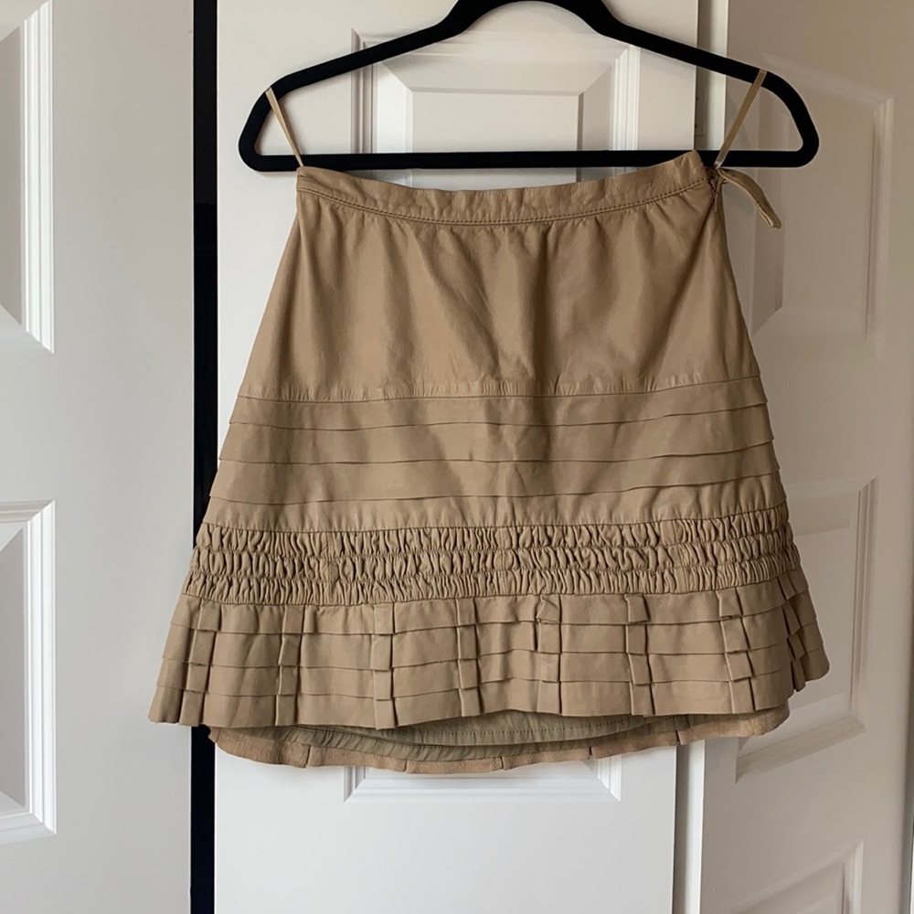 Joie lamb leather mini skirt